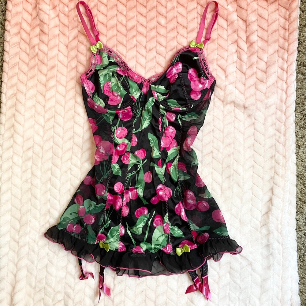 NWT Victoria’s Secret Cherry Lingerie Top